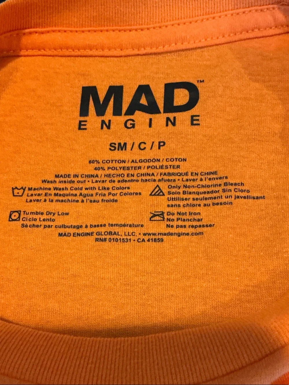 MAD Engine Orange Pumpkin Face Kids Halloween Tee